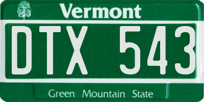 VT license plate DTX543