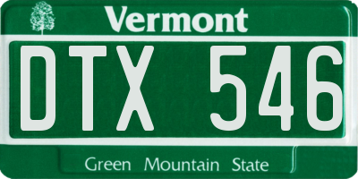 VT license plate DTX546