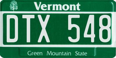 VT license plate DTX548