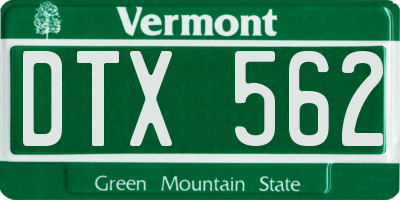 VT license plate DTX562