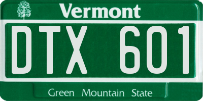 VT license plate DTX601