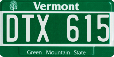 VT license plate DTX615