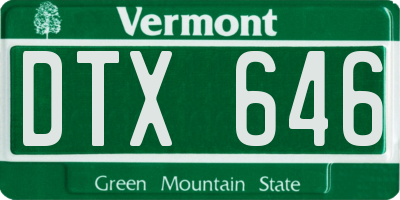 VT license plate DTX646