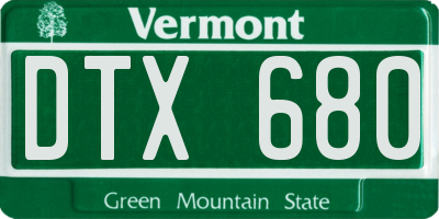 VT license plate DTX680