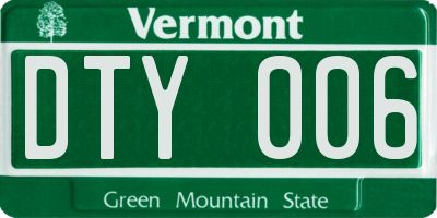 VT license plate DTY006