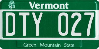 VT license plate DTY027