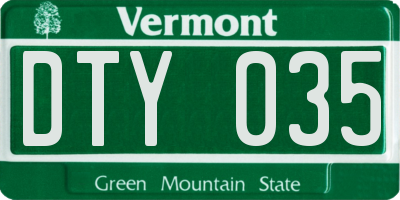VT license plate DTY035