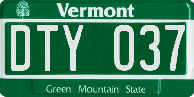 VT license plate DTY037