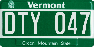 VT license plate DTY047