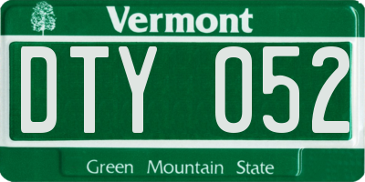 VT license plate DTY052