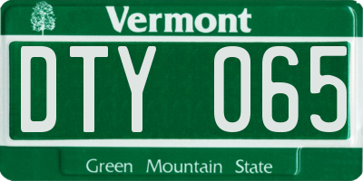 VT license plate DTY065