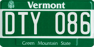VT license plate DTY086