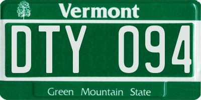 VT license plate DTY094
