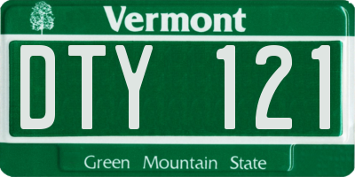 VT license plate DTY121