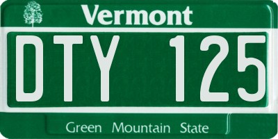 VT license plate DTY125