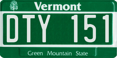 VT license plate DTY151