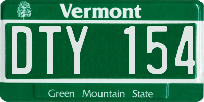 VT license plate DTY154