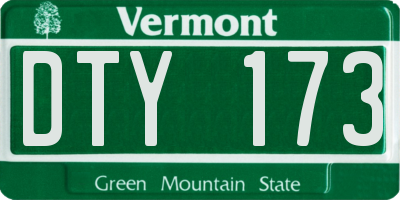 VT license plate DTY173