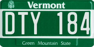 VT license plate DTY184