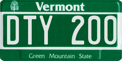 VT license plate DTY200