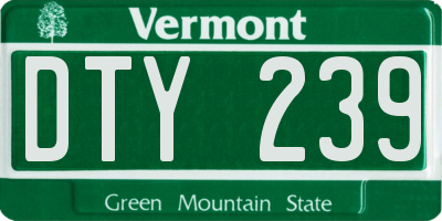 VT license plate DTY239