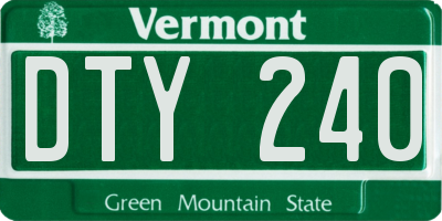 VT license plate DTY240