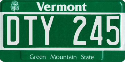 VT license plate DTY245