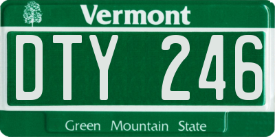 VT license plate DTY246