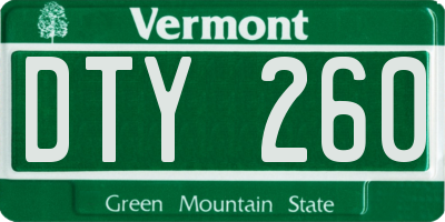 VT license plate DTY260