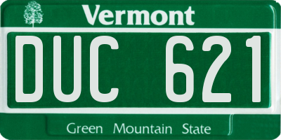VT license plate DUC621