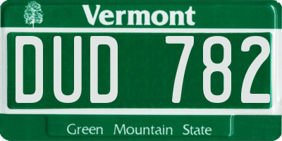 VT license plate DUD782