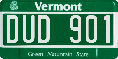 VT license plate DUD901