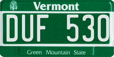 VT license plate DUF530