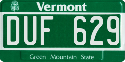 VT license plate DUF629