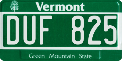 VT license plate DUF825
