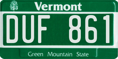 VT license plate DUF861