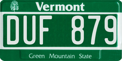 VT license plate DUF879