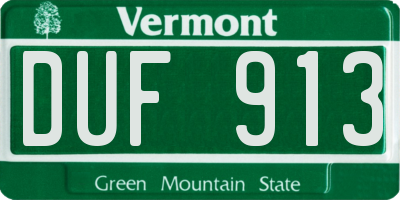 VT license plate DUF913