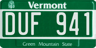 VT license plate DUF941