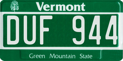 VT license plate DUF944