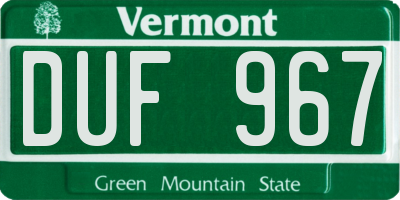 VT license plate DUF967