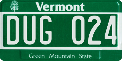 VT license plate DUG024