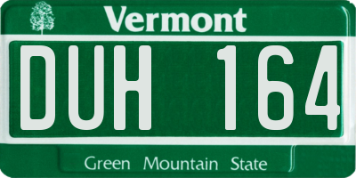 VT license plate DUH164