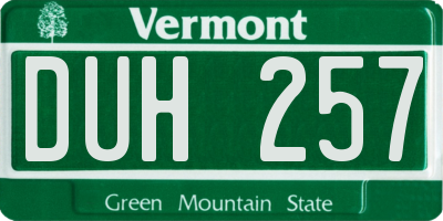 VT license plate DUH257