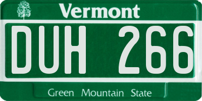 VT license plate DUH266