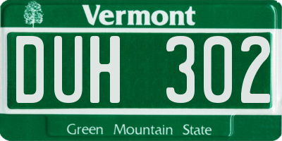 VT license plate DUH302