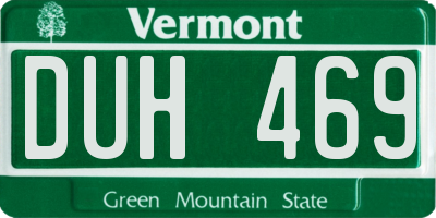 VT license plate DUH469