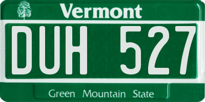 VT license plate DUH527