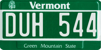 VT license plate DUH544