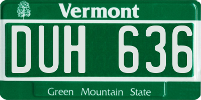 VT license plate DUH636